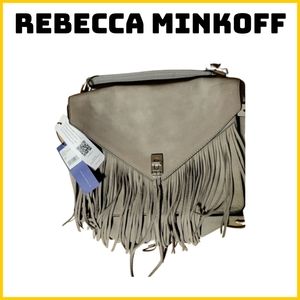 New Rebecca Minkoff Darren Messenger with fringe, Gray, Medium